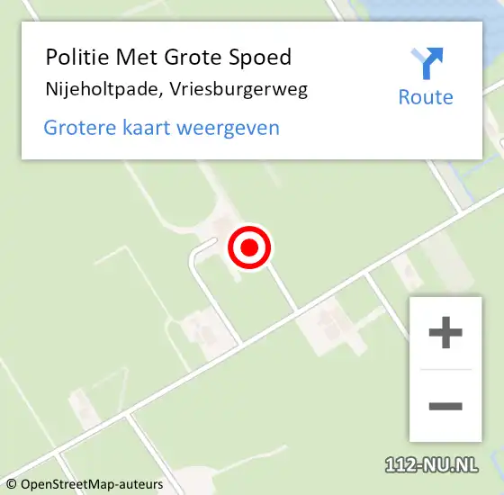 Locatie op kaart van de 112 melding: Politie Met Grote Spoed Naar Nijeholtpade, Vriesburgerweg op 30 juli 2023 17:01