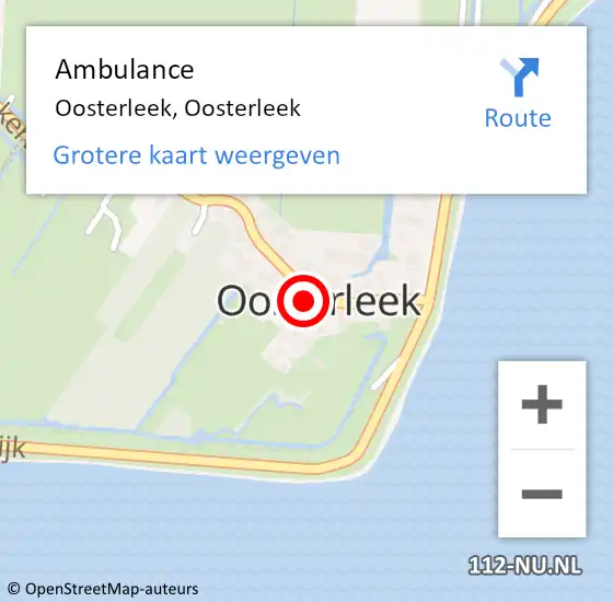 Locatie op kaart van de 112 melding: Ambulance Oosterleek, Oosterleek op 30 juli 2023 17:21