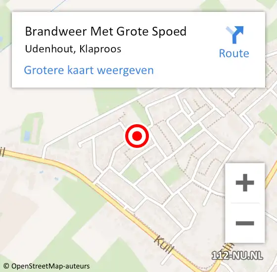 Locatie op kaart van de 112 melding: Brandweer Met Grote Spoed Naar Udenhout, Klaproos op 30 juli 2023 18:11