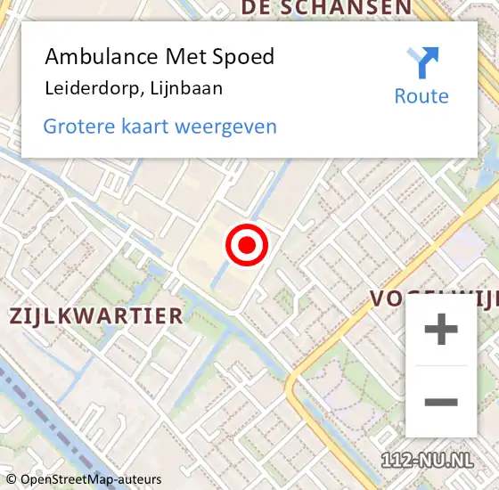 Locatie op kaart van de 112 melding: Ambulance Met Spoed Naar Leiderdorp, Lijnbaan op 30 juli 2023 20:15