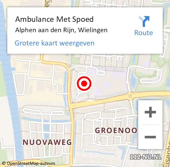 Locatie op kaart van de 112 melding: Ambulance Met Spoed Naar Alphen aan den Rijn, Wielingen op 30 juli 2023 23:22