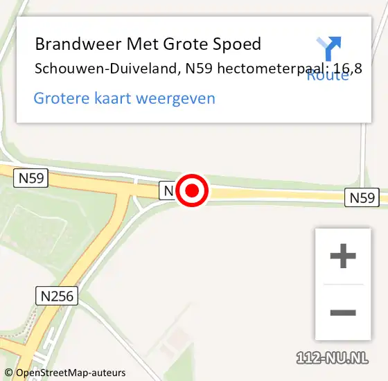 Locatie op kaart van de 112 melding: Brandweer Met Grote Spoed Naar Schouwen-Duiveland, N59 hectometerpaal: 16,8 op 31 juli 2023 01:06