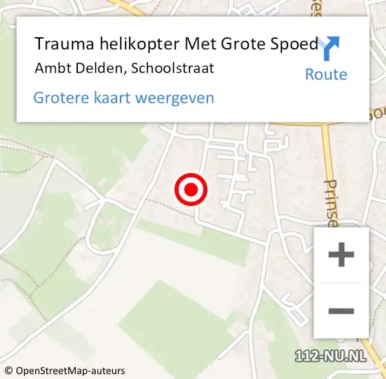 Locatie op kaart van de 112 melding: Trauma helikopter Met Grote Spoed Naar Ambt Delden, Schoolstraat op 31 juli 2023 01:48