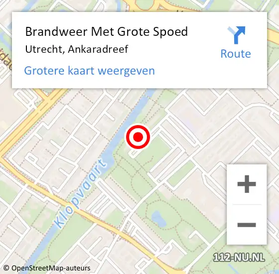 Locatie op kaart van de 112 melding: Brandweer Met Grote Spoed Naar Utrecht, Ankaradreef op 31 juli 2023 04:38