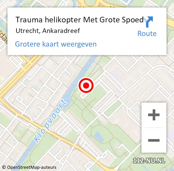 Locatie op kaart van de 112 melding: Trauma helikopter Met Grote Spoed Naar Utrecht, Ankaradreef op 31 juli 2023 04:40