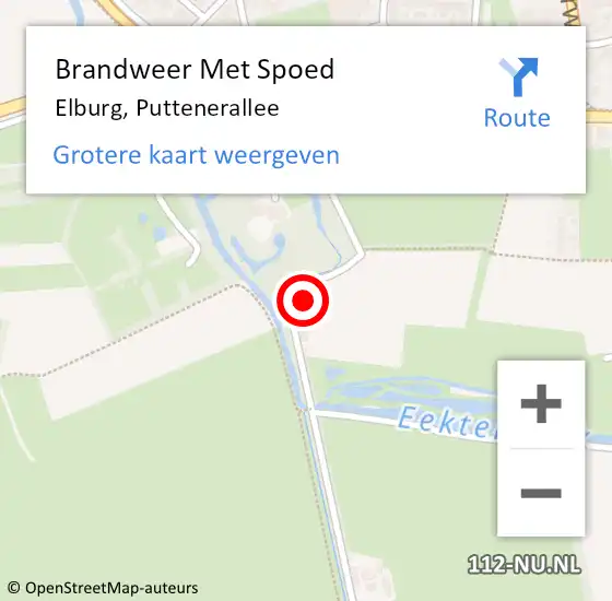 Locatie op kaart van de 112 melding: Brandweer Met Spoed Naar Elburg, Puttenerallee op 31 juli 2023 08:35