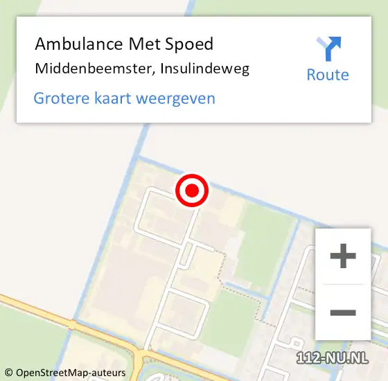 Locatie op kaart van de 112 melding: Ambulance Met Spoed Naar Middenbeemster, Insulindeweg op 31 juli 2023 10:52