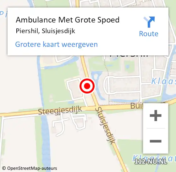 Locatie op kaart van de 112 melding: Ambulance Met Grote Spoed Naar Piershil, Sluisjesdijk op 31 juli 2023 17:11