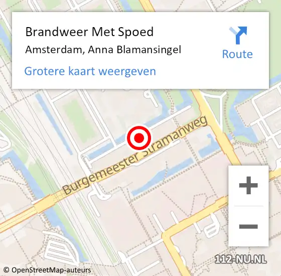 Locatie op kaart van de 112 melding: Brandweer Met Spoed Naar Amsterdam, Anna Blamansingel op 31 juli 2023 17:32