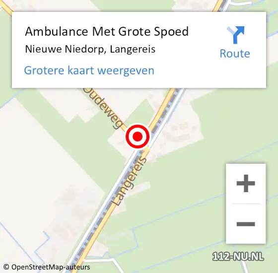 Locatie op kaart van de 112 melding: Ambulance Met Grote Spoed Naar Nieuwe Niedorp, Langereis op 31 juli 2023 18:09