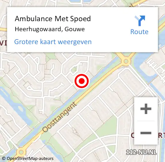 Locatie op kaart van de 112 melding: Ambulance Met Spoed Naar Heerhugowaard, Gouwe op 1 augustus 2023 04:20