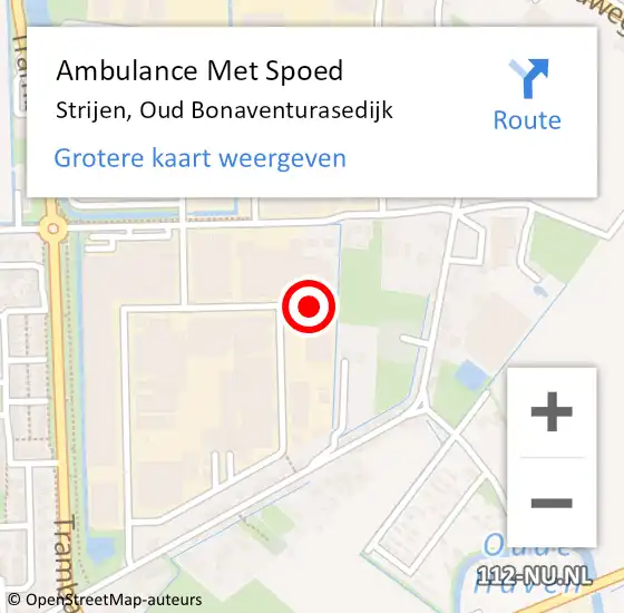 Locatie op kaart van de 112 melding: Ambulance Met Spoed Naar Strijen, Oud Bonaventurasedijk op 1 augustus 2023 09:51