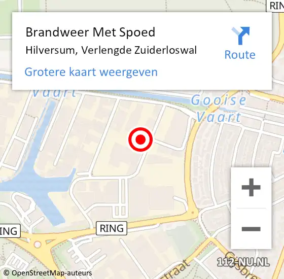 Locatie op kaart van de 112 melding: Brandweer Met Spoed Naar Hilversum, Verlengde Zuiderloswal op 1 augustus 2023 10:18