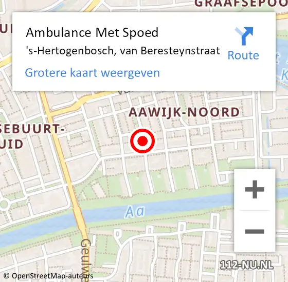 Locatie op kaart van de 112 melding: Ambulance Met Spoed Naar 's-Hertogenbosch, Van Beresteynstraat op 3 september 2014 14:56