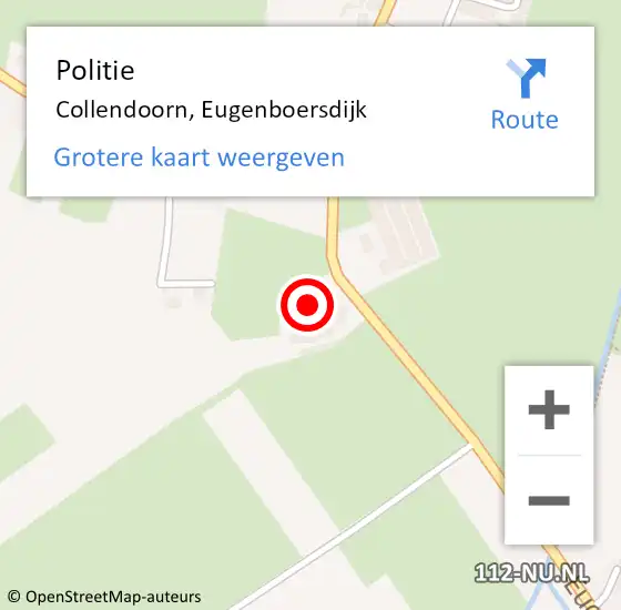 Locatie op kaart van de 112 melding: Politie Collendoorn, Eugenboersdijk op 1 augustus 2023 16:52