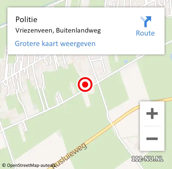Locatie op kaart van de 112 melding: Politie Vriezenveen, Buitenlandweg op 1 augustus 2023 19:24