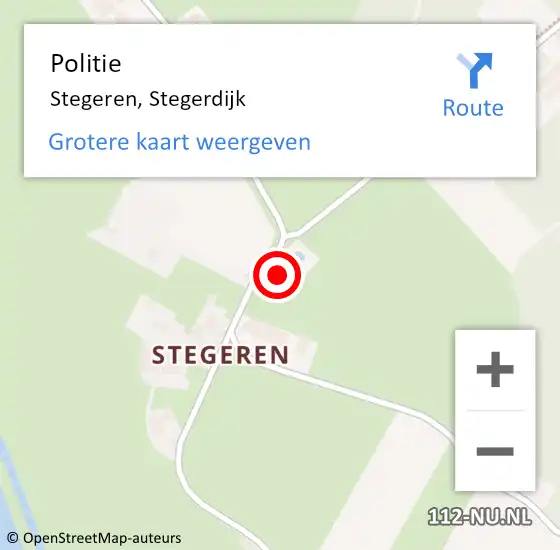 Locatie op kaart van de 112 melding: Politie Stegeren, Stegerdijk op 2 augustus 2023 05:51