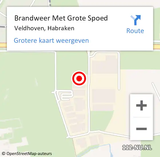 Locatie op kaart van de 112 melding: Brandweer Met Grote Spoed Naar Veldhoven, Habraken op 2 augustus 2023 09:48
