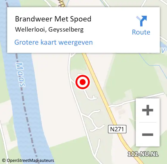 Locatie op kaart van de 112 melding: Brandweer Met Spoed Naar Wellerlooi, Geysselberg op 2 augustus 2023 12:23