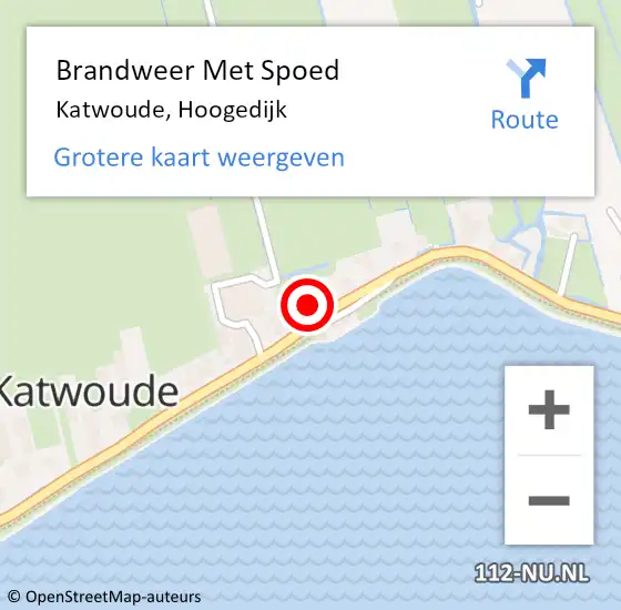 Locatie op kaart van de 112 melding: Brandweer Met Spoed Naar Katwoude, Hoogedijk op 2 augustus 2023 14:36