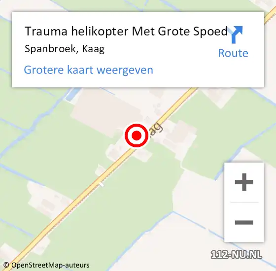 Locatie op kaart van de 112 melding: Trauma helikopter Met Grote Spoed Naar Spanbroek, Kaag op 2 augustus 2023 16:26