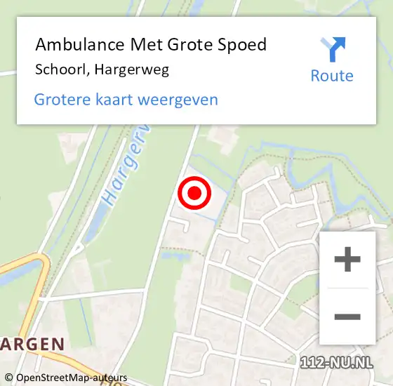 Locatie op kaart van de 112 melding: Ambulance Met Grote Spoed Naar Schoorl, Hargerweg op 2 augustus 2023 18:26
