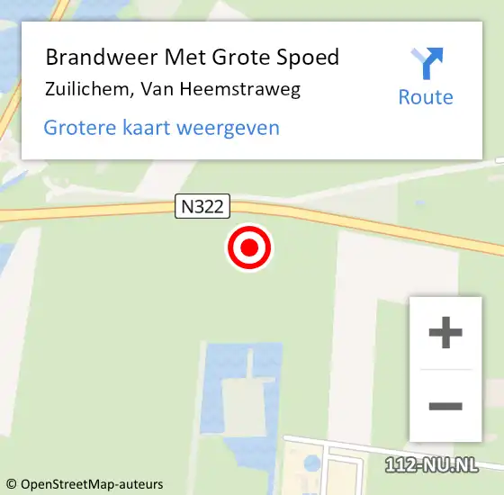 Locatie op kaart van de 112 melding: Brandweer Met Grote Spoed Naar Zuilichem, Van Heemstraweg op 2 augustus 2023 18:36