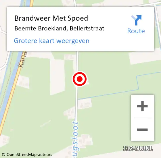 Locatie op kaart van de 112 melding: Brandweer Met Spoed Naar Beemte Broekland, Bellertstraat op 2 augustus 2023 20:19