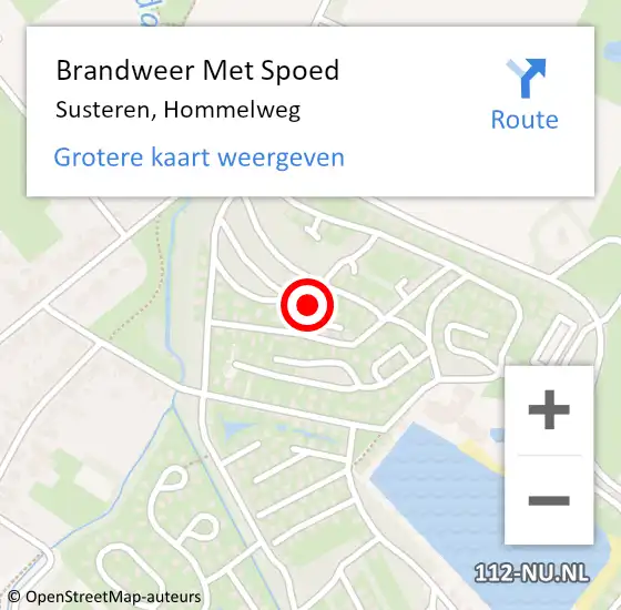 Locatie op kaart van de 112 melding: Brandweer Met Spoed Naar Susteren, Hommelweg op 2 augustus 2023 23:32