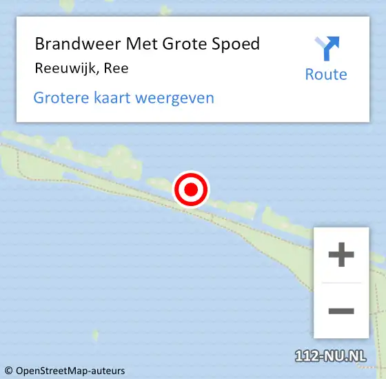 Locatie op kaart van de 112 melding: Brandweer Met Grote Spoed Naar Reeuwijk, Ree op 3 augustus 2023 20:59