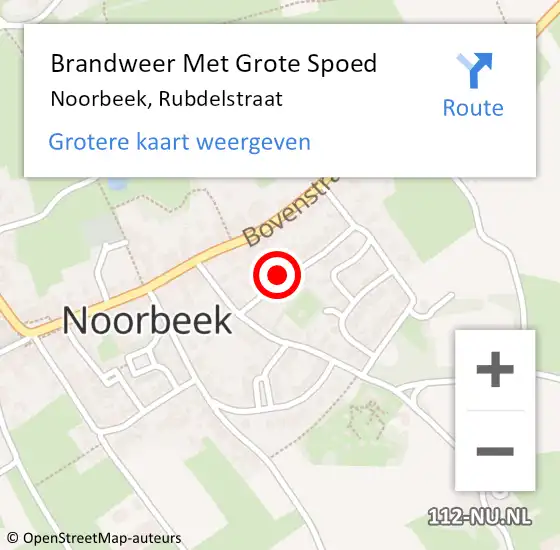 Locatie op kaart van de 112 melding: Brandweer Met Grote Spoed Naar Noorbeek, Rubdelstraat op 3 augustus 2023 23:09