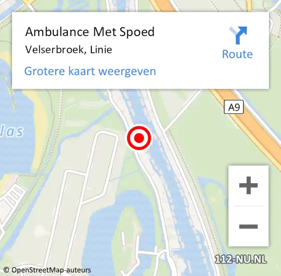 Locatie op kaart van de 112 melding: Ambulance Met Spoed Naar Velserbroek, Linie op 4 augustus 2023 11:34