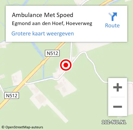 Locatie op kaart van de 112 melding: Ambulance Met Spoed Naar Egmond aan den Hoef, Hoeverweg op 5 augustus 2023 04:19
