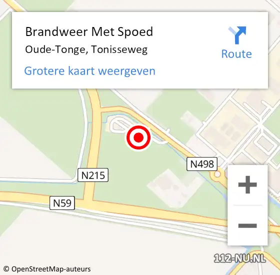 Locatie op kaart van de 112 melding: Brandweer Met Spoed Naar Oude-Tonge, Tonisseweg op 5 augustus 2023 05:51