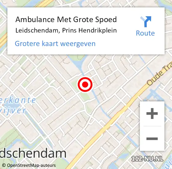Locatie op kaart van de 112 melding: Ambulance Met Grote Spoed Naar Leidschendam, Prins Hendrikplein op 5 augustus 2023 09:38