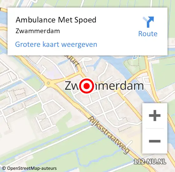 Locatie op kaart van de 112 melding: Ambulance Met Spoed Naar Zwammerdam op 5 augustus 2023 11:50