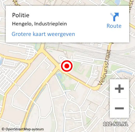 Locatie op kaart van de 112 melding: Politie Hengelo, Industrieplein op 5 augustus 2023 12:47