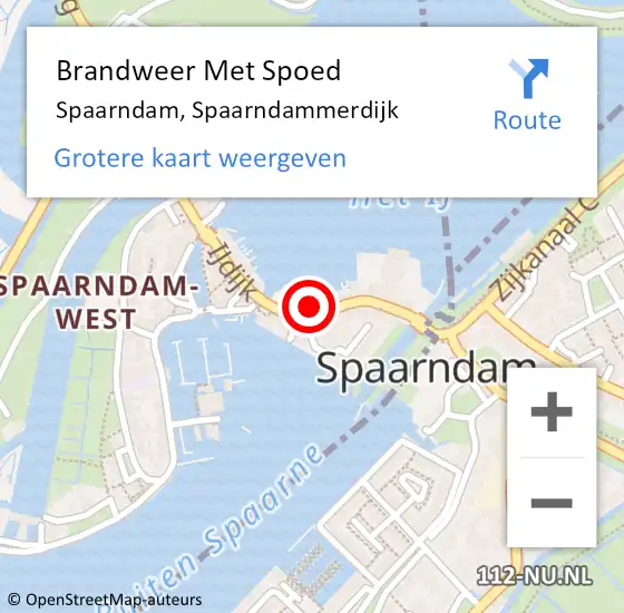 Locatie op kaart van de 112 melding: Brandweer Met Spoed Naar Spaarndam, Spaarndammerdijk op 5 augustus 2023 17:47