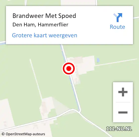 Locatie op kaart van de 112 melding: Brandweer Met Spoed Naar Den Ham, Hammerflier op 5 augustus 2023 22:43
