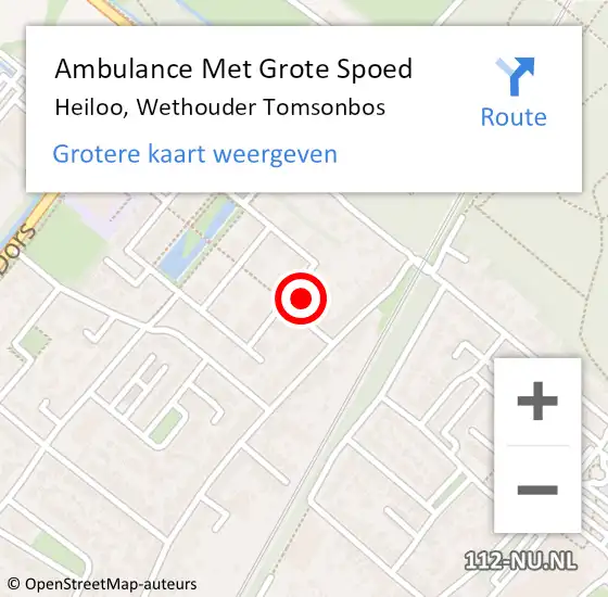 Locatie op kaart van de 112 melding: Ambulance Met Grote Spoed Naar Heiloo, Wethouder Tomsonbos op 6 augustus 2023 03:56