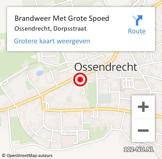 Locatie op kaart van de 112 melding: Brandweer Met Grote Spoed Naar Ossendrecht, Dorpsstraat op 6 augustus 2023 07:44