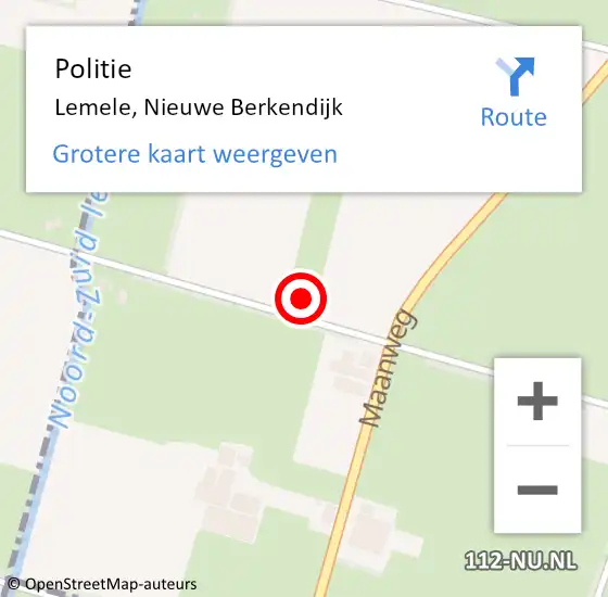Locatie op kaart van de 112 melding: Politie Lemele, Nieuwe Berkendijk op 6 augustus 2023 13:06
