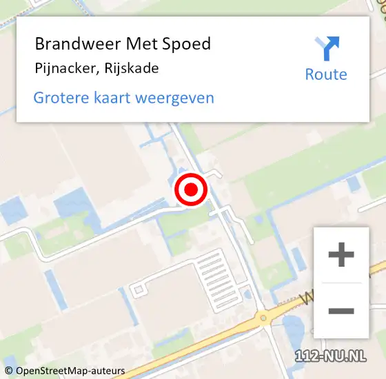 Locatie op kaart van de 112 melding: Brandweer Met Spoed Naar Pijnacker, Rijskade op 6 augustus 2023 16:47