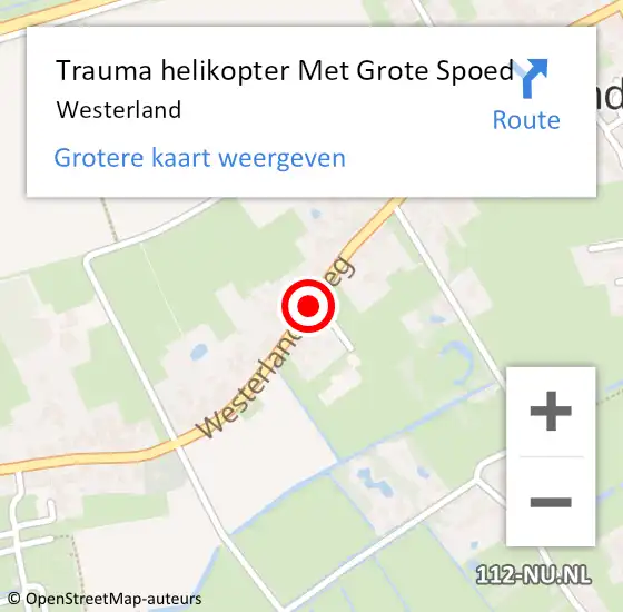 Locatie op kaart van de 112 melding: Trauma helikopter Met Grote Spoed Naar Westerland op 6 augustus 2023 18:33