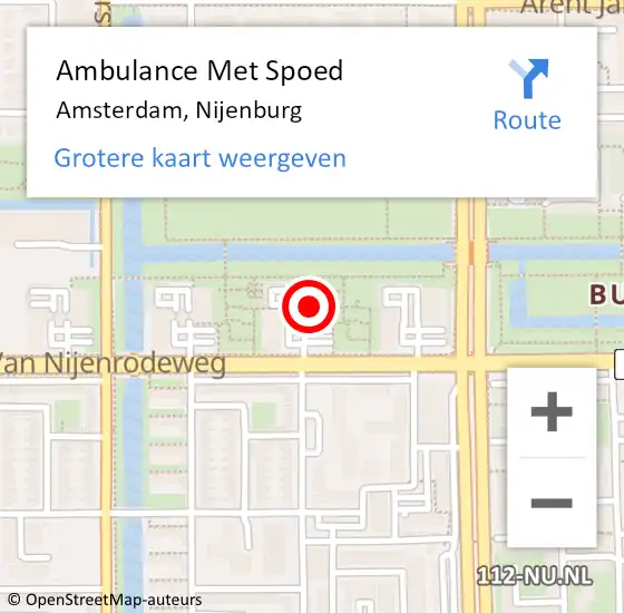 Locatie op kaart van de 112 melding: Ambulance Met Spoed Naar Amsterdam, Nijenburg op 7 augustus 2023 13:46