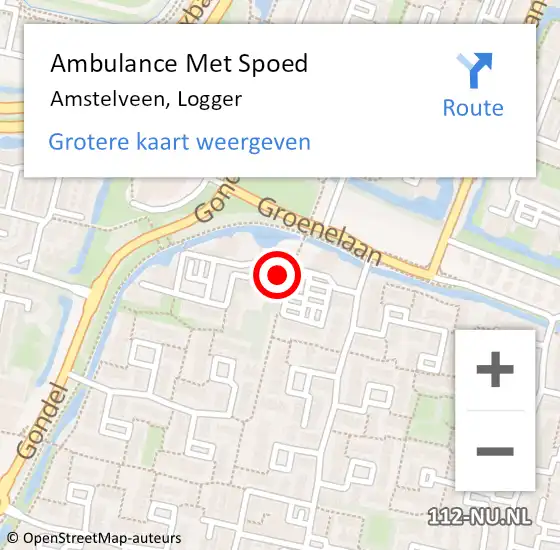 Locatie op kaart van de 112 melding: Ambulance Met Spoed Naar Amstelveen, Logger op 7 augustus 2023 14:22