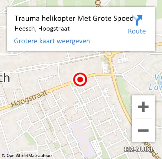 Locatie op kaart van de 112 melding: Trauma helikopter Met Grote Spoed Naar Heesch, Hoogstraat op 7 augustus 2023 14:54