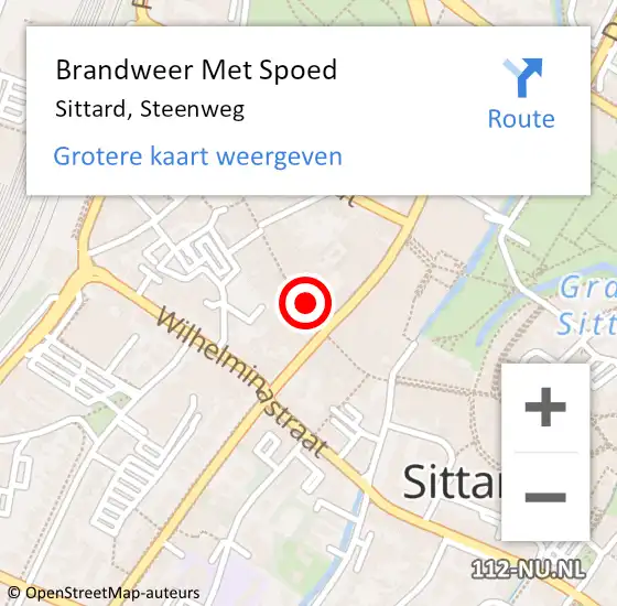 Locatie op kaart van de 112 melding: Brandweer Met Spoed Naar Sittard, Steenweg op 7 augustus 2023 17:22