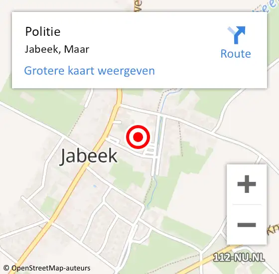 Locatie op kaart van de 112 melding: Politie Jabeek, Maar op 7 augustus 2023 20:12