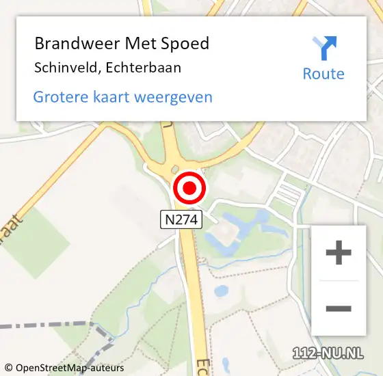 Locatie op kaart van de 112 melding: Brandweer Met Spoed Naar Schinveld, Echterbaan op 7 augustus 2023 22:30